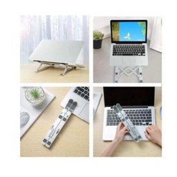 Suporte ajustavel para notebook Portátil em aluminio laptop macbook ergonomico slim dobravel - 4