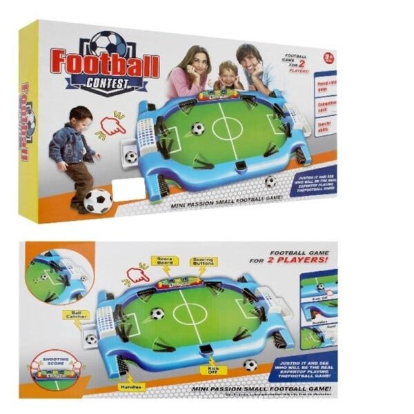 Jogo pebolim manual futebol infantil de mesa pinball fliperama campo botao completo - 1