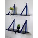 Ver imagem 1 de Kit 2 Prateleiras de Mdf Preto 50x20cm:azul