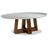 Mesa de Jantar Egg - Tampo Oval + Vidro - Comprimento: 200xProfundidade: 100cm - 1