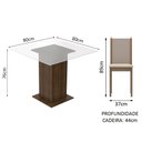 Ver imagem 3 de Conjunto Sala de Jantar Aline Madesa Mesa Tampo de Vidro com 4 Cadeiras Rustic/Crema/Pérola Cor:Rust