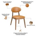 Ver imagem 5 de Kit 04 Cadeiras de Jantar Orgânica Estofada Base Madeira Maciça Mirela L02 Couríssimo Whisky -
