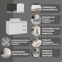 Ver imagem 4 de Conjunto Gabinete Banheiro Prisma 80cm Gabinete + Cuba + Espelheira com Vidro Branco Inteiro