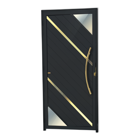 Porta Lambril Oasis c/Puxador D. Super Preto Dourado 90 Brimak