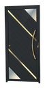 Ver imagem 1 de Porta Lambril Oasis c/Puxador D. Super Preto Dourado 90 Brimak