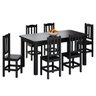 Conjunto Sala de Jantar 160x88 com 6 Cadeiras Diamante - Nemargi:preto - 1