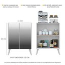 Ver imagem 4 de Aparador Buffet 2 portas com Espelho Retrô Vegas Multimóveis V3613 Branco