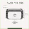 Cuba Cozinha Zilei Pia Aço Inox Luxo de Embutir - 2