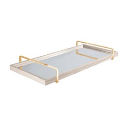 Bandeja de Servir Espelhada Ideal para Buffet Alça Dourada - Ártico - 1