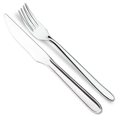 Jogo Garfos e Facas Churrasco Inox 120pçs Restaurante Buffet