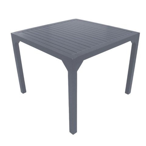 Mesa Quadrada Haiti 80cm Tampo Ripado em Alumínio Cozinha Edícula Trama Original