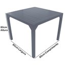Ver imagem 3 de Mesa Quadrada Haiti 80cm Tampo Ripado em Alumínio Cozinha Edícula Trama Original