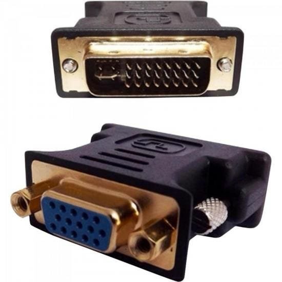Adaptador DVI Dual LINK Macho 24+5 para VGA Femea Preto STOR - 1