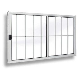 Vitro 2 Folhas 1.00x1.50 Branca Com Grade Linha 18 Modular - Branco - 1