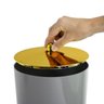 Lixeira 5 Litros Tampa de Pegar Dourada Banheiro Cozinha - Cinza - 4