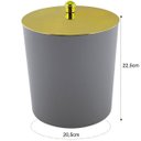Ver imagem 5 de Lixeira 5 Litros Tampa de Pegar Dourada Banheiro Cozinha - Cinza