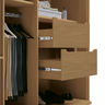 Guarda Roupa Doratto Freijó Casal Mdf 2.50m Espelho e 3 Portas de Correr - 4 Gavetas - 7