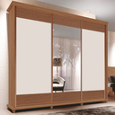 Ver imagem 2 de Guarda Roupa Doratto Freijó Casal Mdf 2.50m Espelho e 3 Portas de Correr - 4 Gavetas