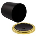 Ver imagem 4 de Lixeira 5 Litros Basculante Redonda Dourada Luxo Cozinha - Preto