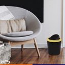 Ver imagem 3 de Lixeira 5 Litros Basculante Redonda Dourada Luxo Cozinha - Preto