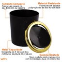 Ver imagem 2 de Lixeira 5 Litros Basculante Redonda Dourada Luxo Cozinha - Preto