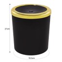 Ver imagem 5 de Lixeira 5 Litros Basculante Redonda Dourada Luxo Cozinha - Preto
