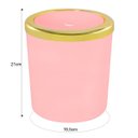 Ver imagem 5 de Lixeira 5 Litros Basculante Redonda Dourada Luxo Cozinha - Rosa Claro
