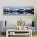 Ver imagem 1 de Quadro Panorâmico Montanha Espelhada No Chassi 100X30Cm