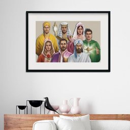 Quadro Horizontal Fraternidade Branca - 60x48cm:madeira Preta - 1