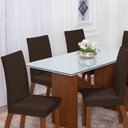 Ver imagem 6 de Kit 06 Capas para Cadeiras 6 Lugares Malha Gel 100% Poliéster:tabaco