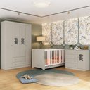 Ver imagem 1 de Quarto de Bebê Completo com Berço Americano 3 em 1 Teddy Multimóveis MP4644 - Off White