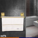 Ver imagem 4 de Toalheiro 45cm Dourado Porta Toalha Duplo Fixação Ventosa