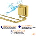 Ver imagem 6 de Toalheiro 45cm Dourado Porta Toalha Duplo Fixação Ventosa