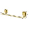 Toalheiro 45cm Dourado Porta Toalha Duplo Fixação Ventosa - 5