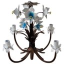 Ver imagem 1 de Luminária de Orquídeas Rústicas Artesanais em Metal para Sala Moderna - Branco