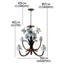 Ver imagem 2 de Luminária de Orquídeas Rústicas Artesanais em Metal para Sala Moderna - Branco
