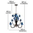 Ver imagem 2 de Luminária de Orquídeas Rústicas Artesanais em Metal para Sala Moderna - Azul Del-Rey