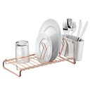 Ver imagem 1 de Escorredor de Louças Compacto Para Pia Pequena em Aço Carbono - Rosé Gold