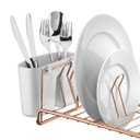 Ver imagem 5 de Escorredor de Louças Compacto Para Pia Pequena em Aço Carbono - Rosé Gold