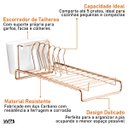 Ver imagem 2 de Escorredor de Louças Compacto Para Pia Pequena em Aço Carbono - Rosé Gold
