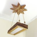 Ver imagem 3 de Luminária Lustre Pendente Rústico Madeira Led Lustre 40w