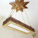 Ver imagem 4 de Luminária Lustre Pendente Rústico Madeira Led Lustre 40w