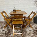 Ver imagem 1 de Conjunto Dobrável 70x70 Mesa com 4 Cadeiras Paraná Cor:mel