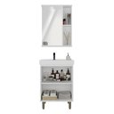 Ver imagem 2 de Conjunto para Banheiro Malibu 60cm com Gabinete Cuba Espelheira LED C00D64013 Branco/Cinza - Ozini m