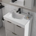 Ver imagem 6 de Conjunto para Banheiro Malibu 60cm com Gabinete Cuba Espelheira LED C00D64013 Branco/Cinza - Ozini m