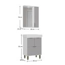 Ver imagem 3 de Conjunto para Banheiro Malibu 60cm com Gabinete Cuba Espelheira LED C00D64013 Branco/Cinza - Ozini m