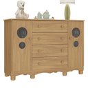 Ver imagem 2 de Cômoda Infantil 125cm 2 Portas com Vidro e 4 Gavetas Suspiro Multimóveis Mp4460 Madeirado