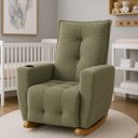 Ver imagem 2 de Poltrona de Amamentação Luna  com Puff e Balanço Suave em Boucle – Conforto, Elegância e Qualidade