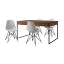Ver imagem 6 de Mesa Jantar Industrial Retangular 137X90Cm Amêndoa Com 4 Cadeiras Brancas Base Ferr Cor: Amendoa