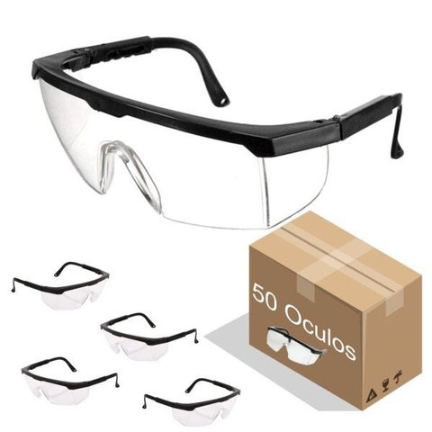 Óculos de Proteção Incolor Para Mecânicos Eletricistas 50 Peças